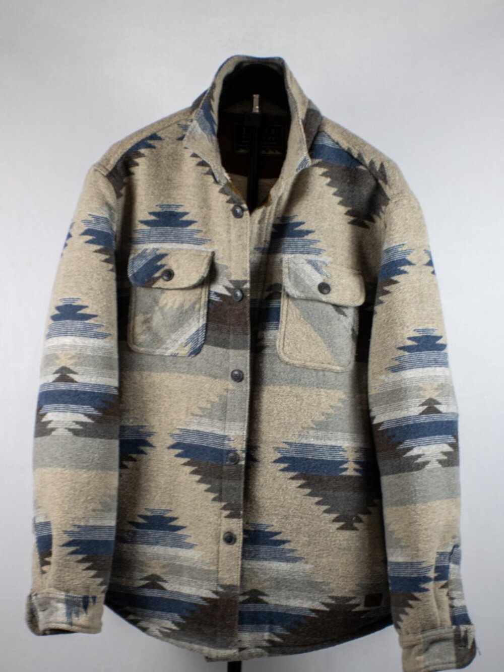 Jachs New York Aztec Southwestern Wool Blend Sherpa Lined Shirt Jacket Shacket